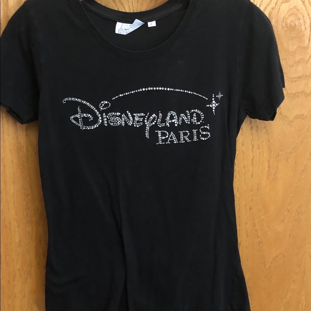 Disneyland Paris Bling T-shirt, Black, Ladies Small/Medium